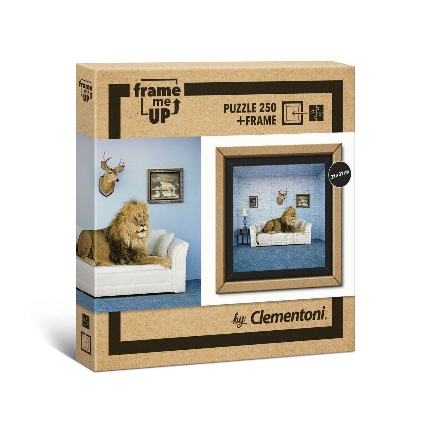 Clementoni Frame Me Up Lion Puzzle 250 Pieces – Unisex Kids Gift.